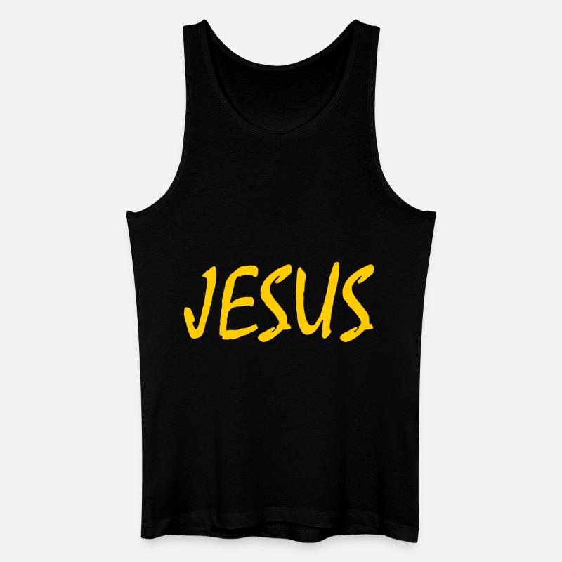Jesus - Männer Bio Tank Top - Schwarz