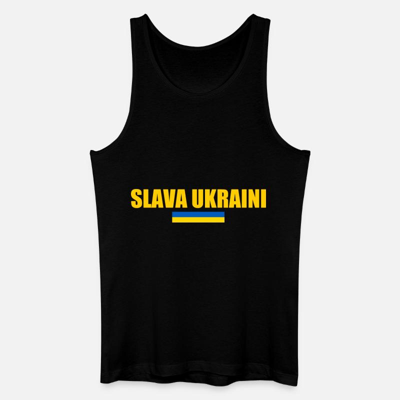 Slava ukraini - Männer Bio Tank Top - Schwarz
