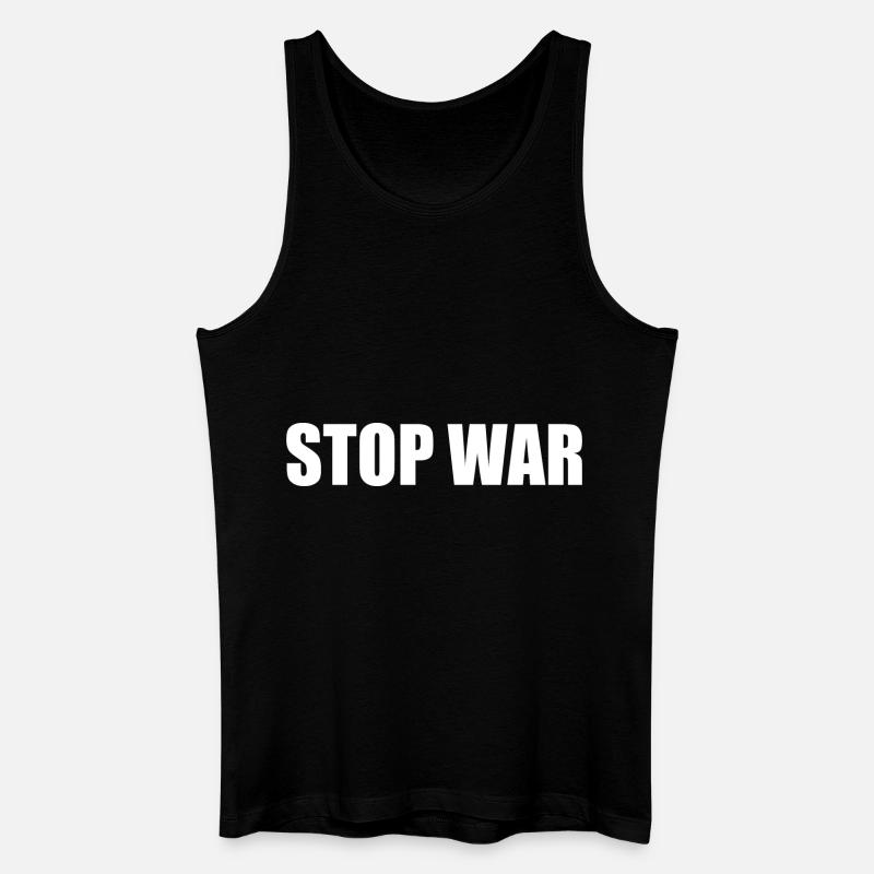 Stop war - Männer Bio Tank Top - Schwarz