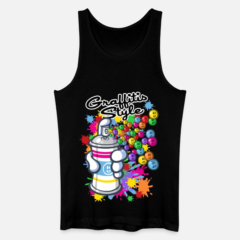 Graffiti Cartoon-Stil - Männer Bio Tank Top - Schwarz