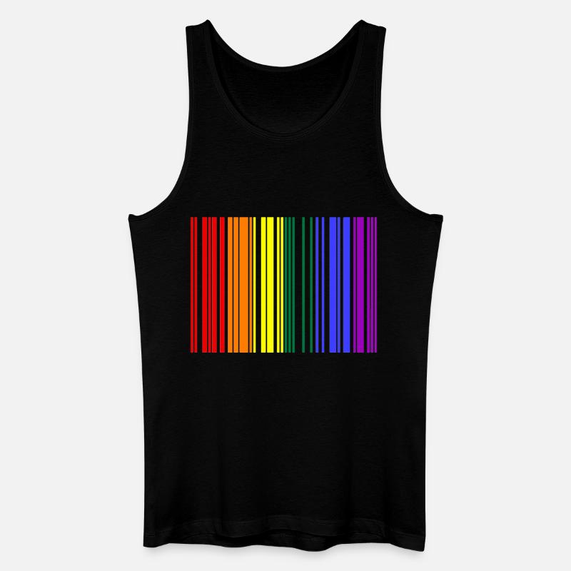 Rainbow Barcode - Men’s Organic Tank Top - black