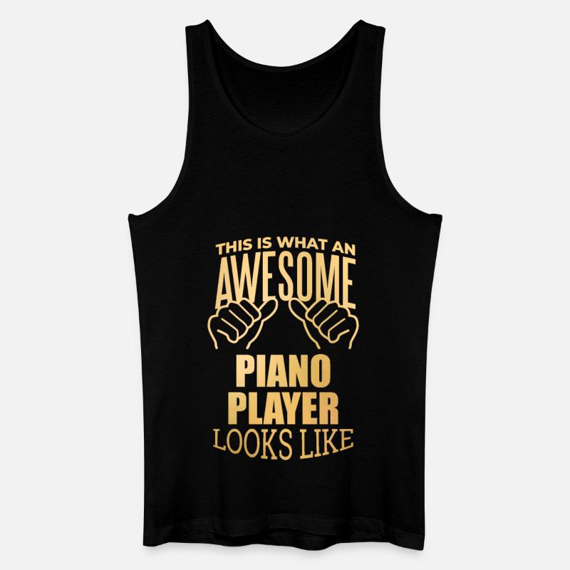 Klavier - Männer Bio Tank Top - Schwarz
