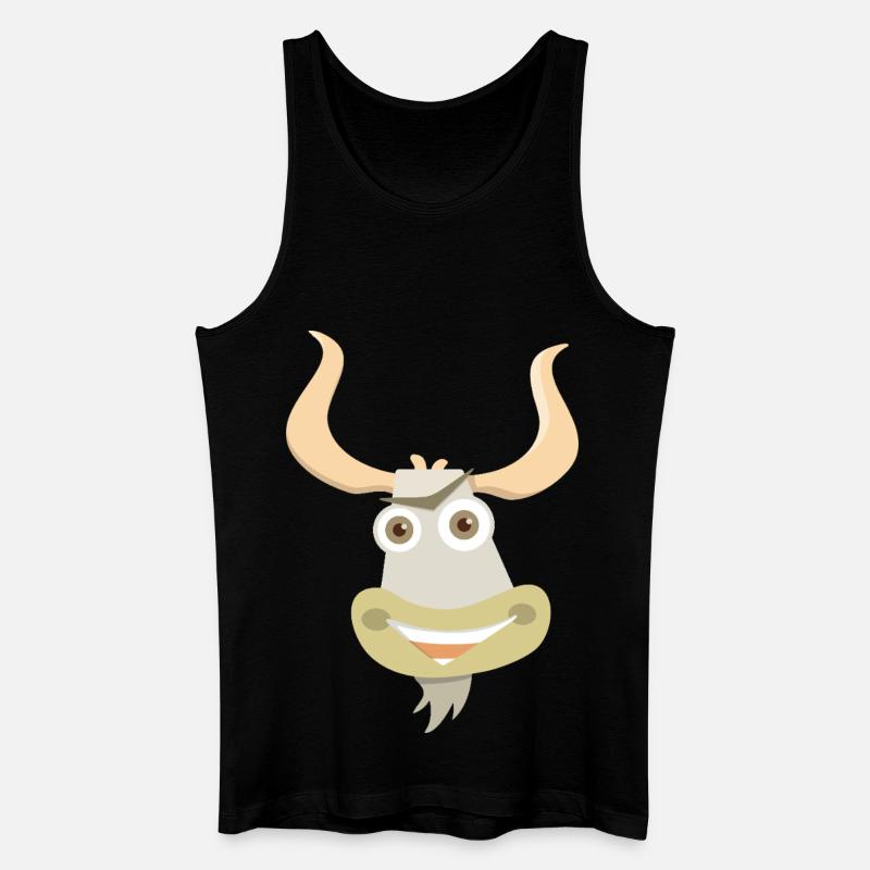 Fröhliche Illustration eines Yakkopfes - Männer Bio Tank Top - Schwarz
