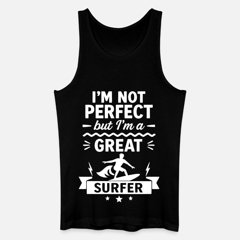 Super Surfer Ocean Wave Surf - Männer Bio Tank Top - Schwarz