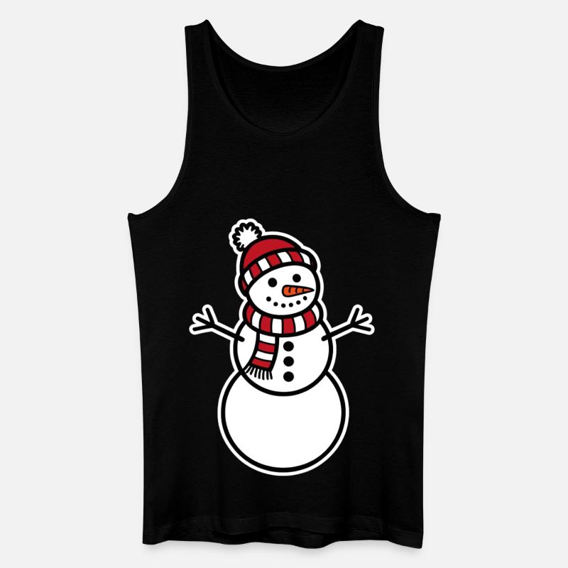 Schneemann - Männer Bio Tank Top - Schwarz