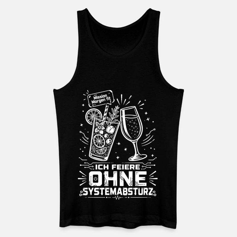 Ich feiere ohne Systemabsturz - Männer Bio Tank Top - Schwarz