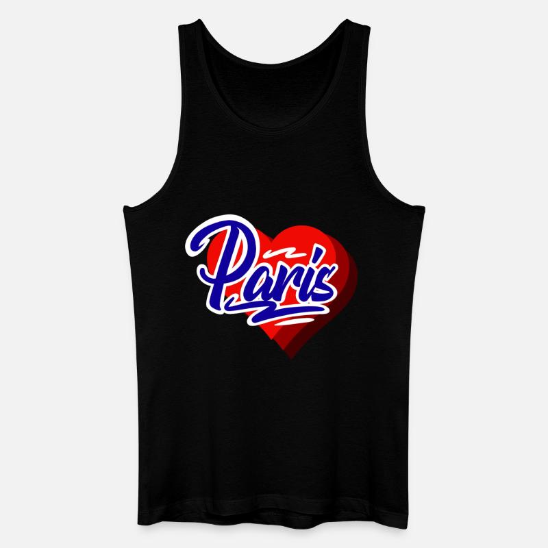 Paris - Männer Bio Tank Top - Schwarz