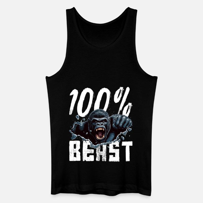 Gorilla Beast Power - Männer Bio Tank Top - Schwarz