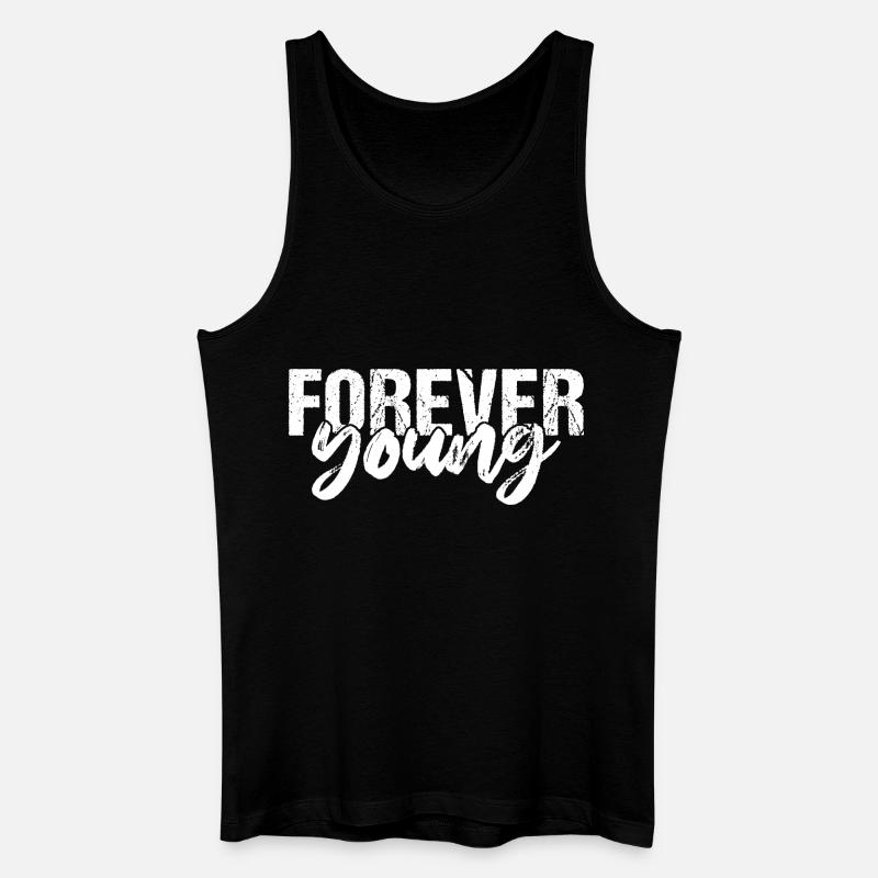 Forever Young - Männer Bio Tank Top - Schwarz