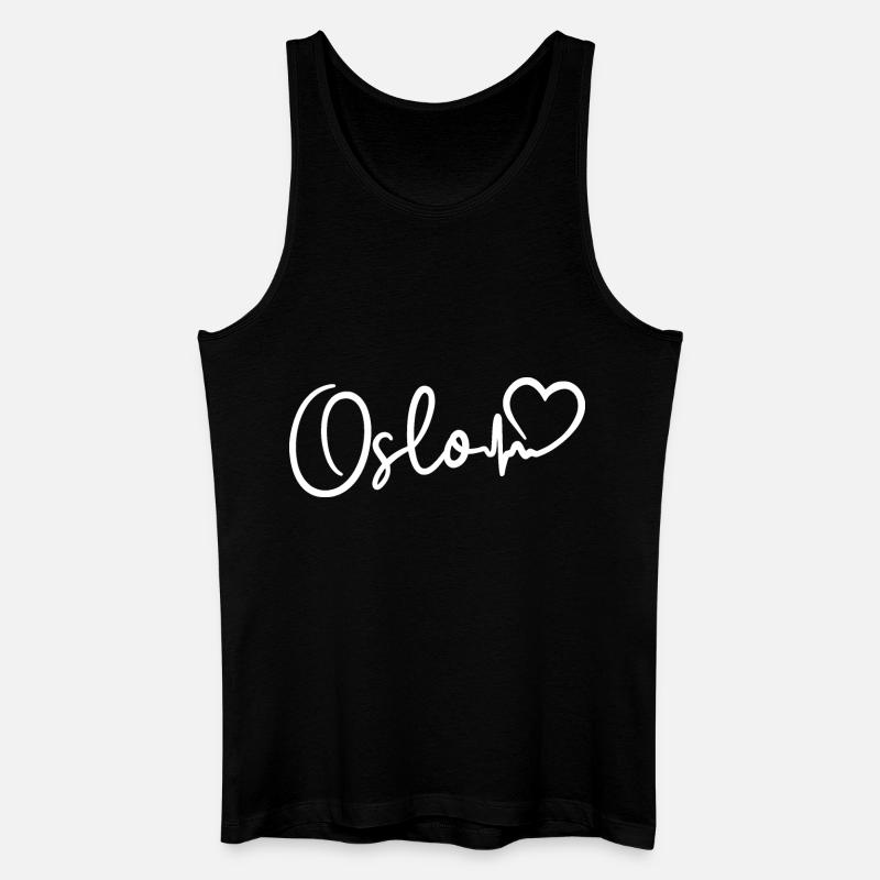 Oslo Herzschlag - Männer Bio Tank Top - Schwarz