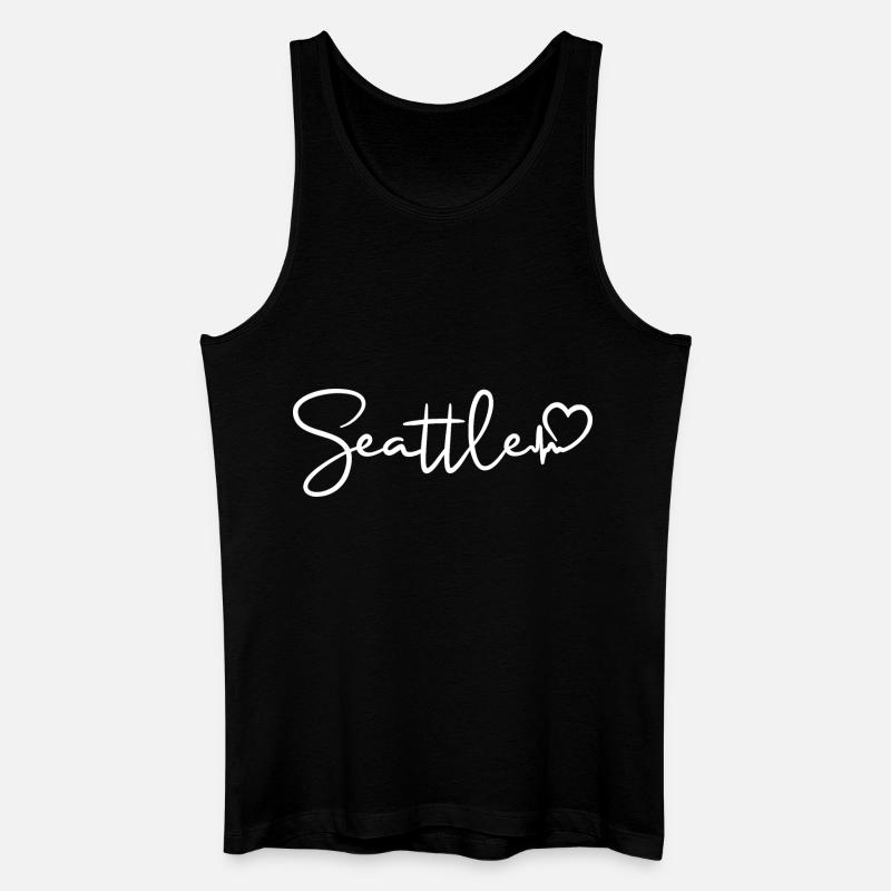 Seattle Herzschlag - Männer Bio Tank Top - Schwarz