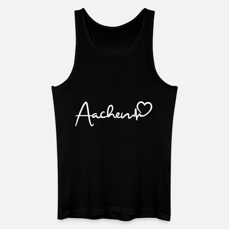 Aachen Herzschlag - Männer Bio Tank Top - Schwarz
