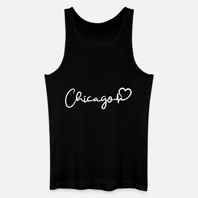 Chicago Herzschlag - Männer Bio Tank Top - Schwarz