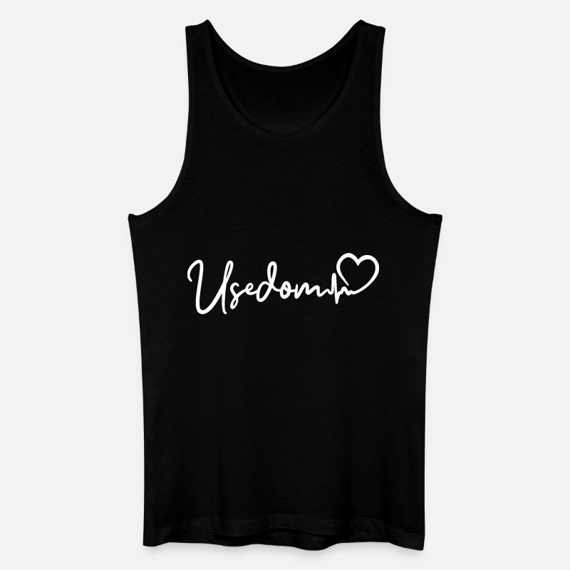 Usedom Herzschlag Ostsee Insel Usedom - Männer Bio Tank Top - Schwarz