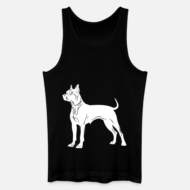Silhouette de chien de fosse - Débardeur bio Homme - noir