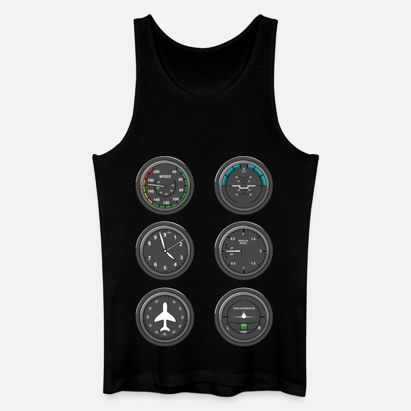 Flugzeug Fluginstrumente - Männer Bio Tank Top - Schwarz