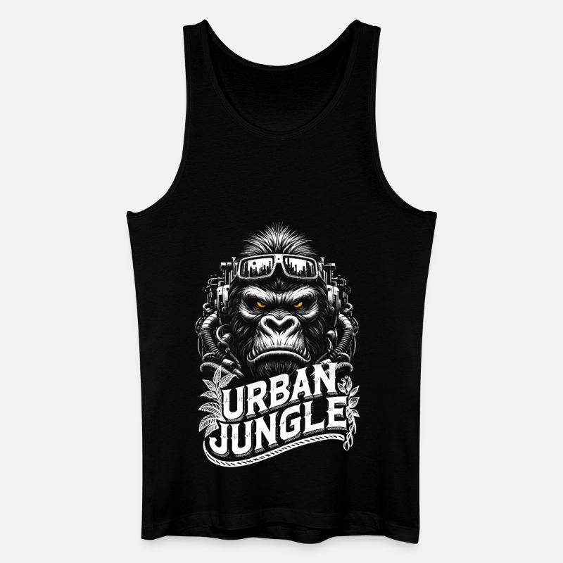 Urban Jungle Logo - Männer Bio Tank Top - Schwarz