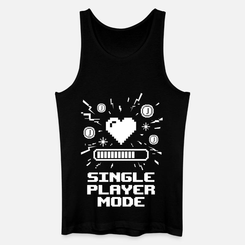 Single Player Mode Gamer Herz - Männer Bio Tank Top - Schwarz