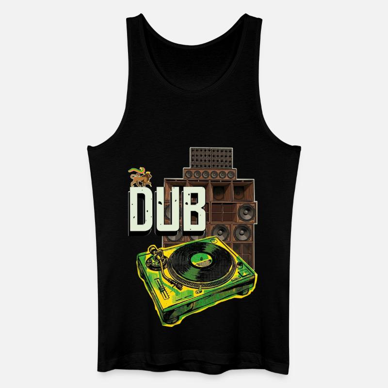 Dub Reggae Soundsystem Plattenspieler - Männer Bio Tank Top - Schwarz