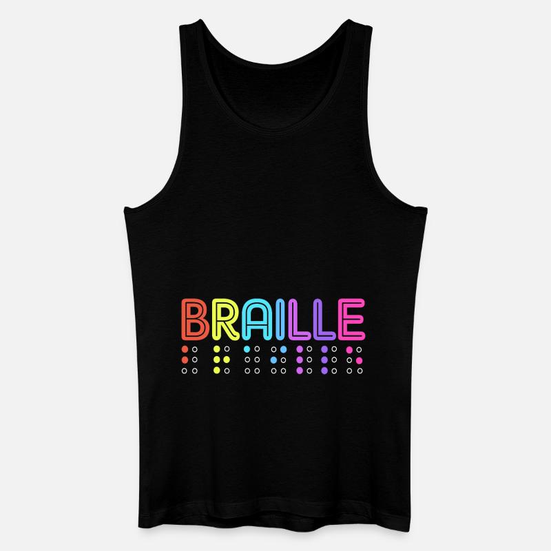 Blindenschrift Braille Blind - Männer Bio Tank Top - Schwarz