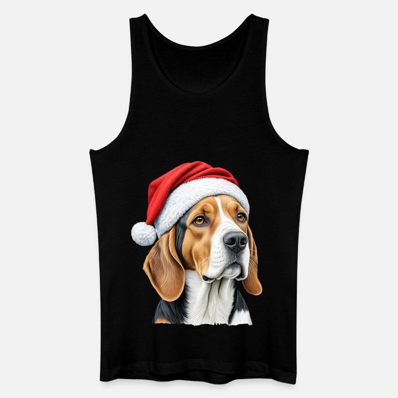Weihnachten Beagle Hund - Männer Bio Tank Top - Schwarz