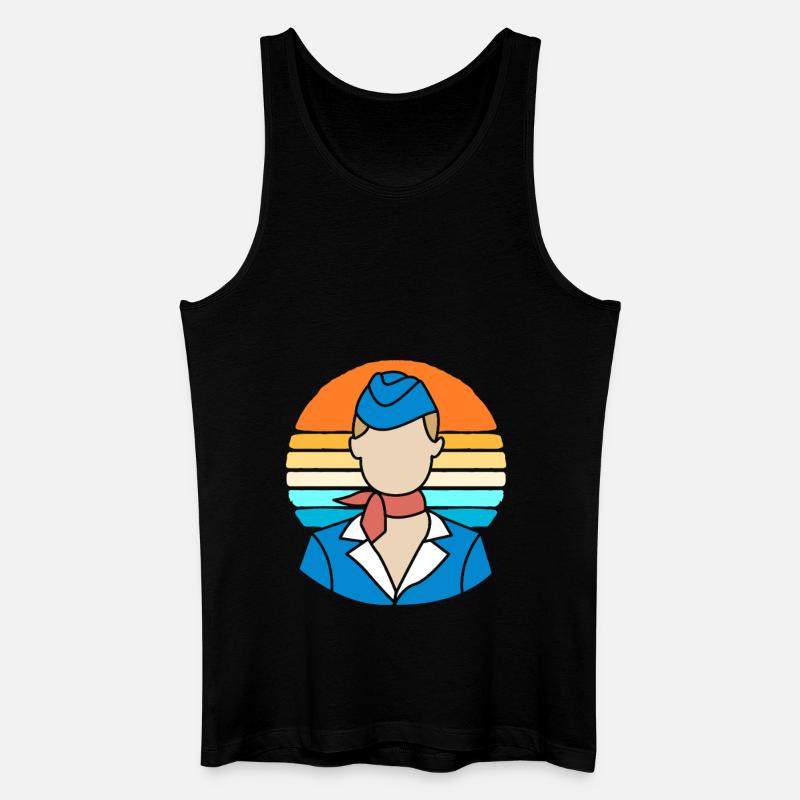 Stewardess Flugbegleiter - Männer Bio Tank Top - Schwarz