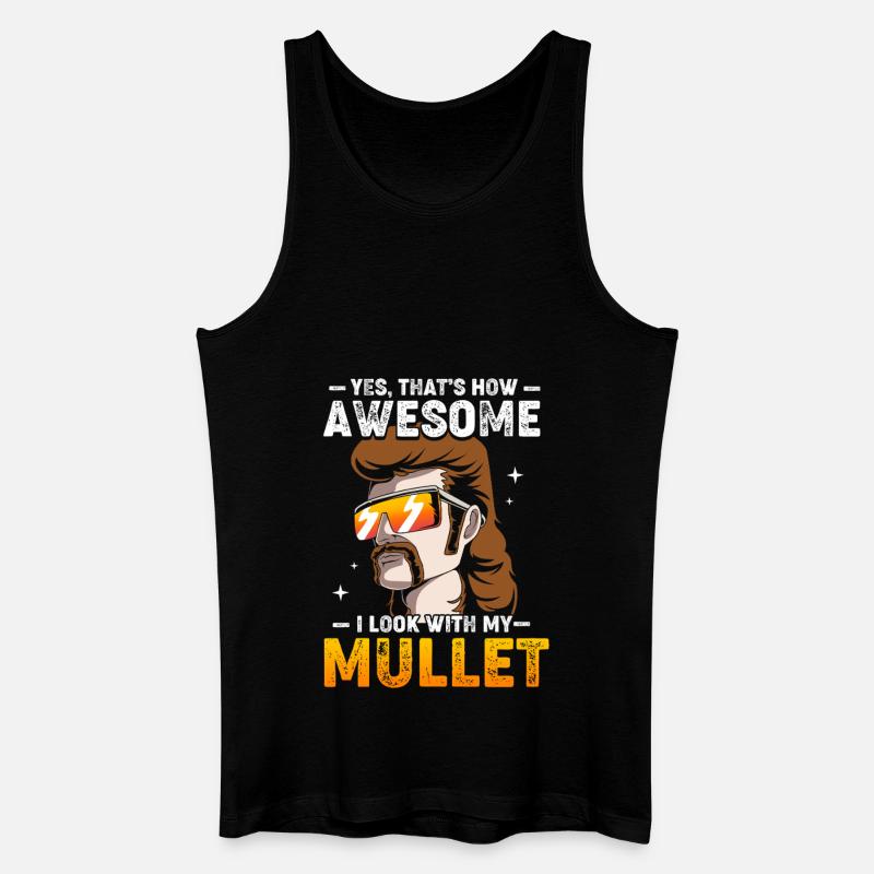 Mullet Haarschnitt Vokuhila - Männer Bio Tank Top - Schwarz