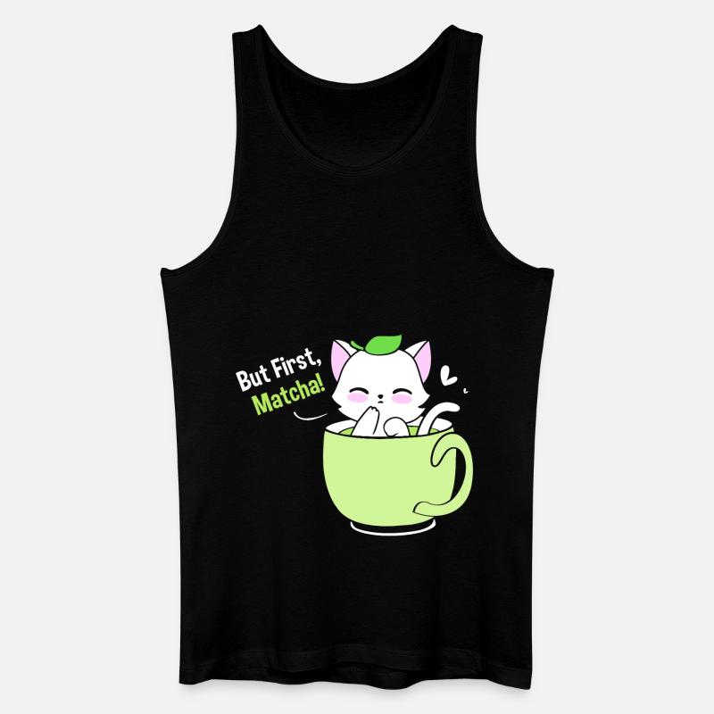 Matcha Tee - Männer Bio Tank Top - Schwarz