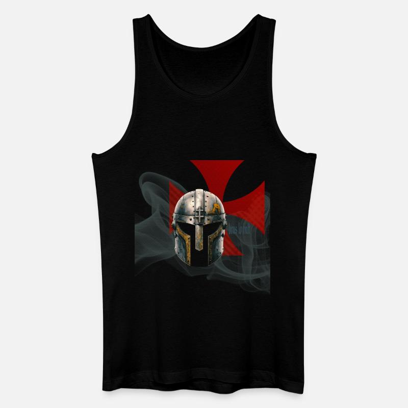 Mittelalterlicher Templerhelm - Männer Bio Tank Top - Schwarz