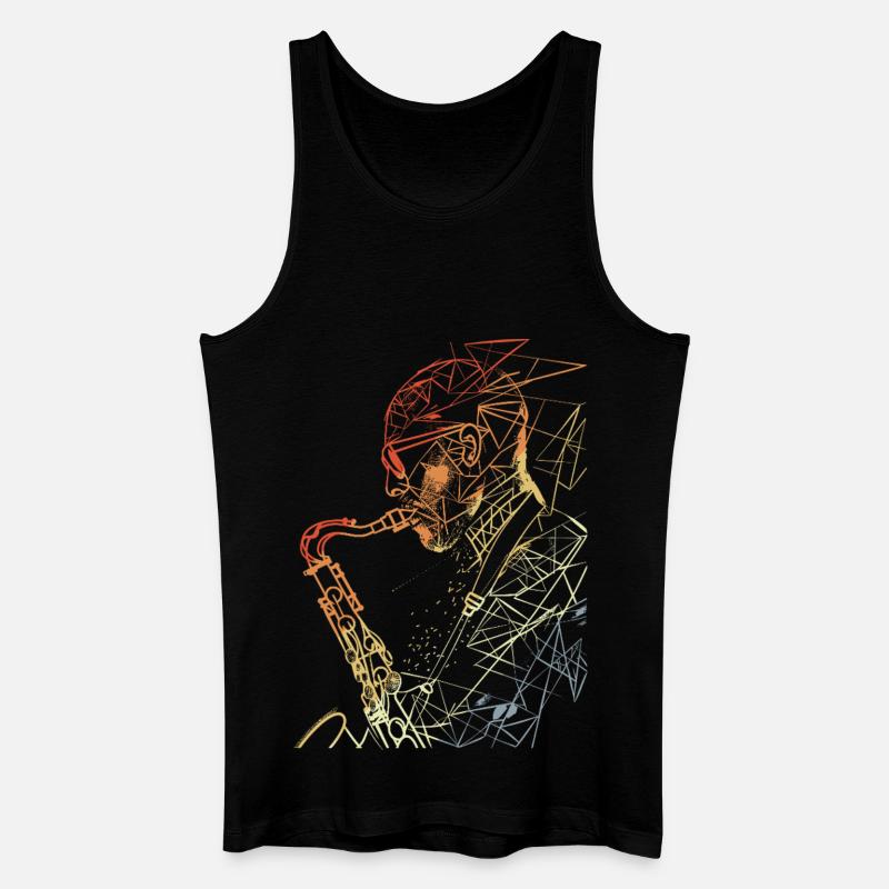 Saxophonist Retro - Männer Bio Tank Top - Schwarz