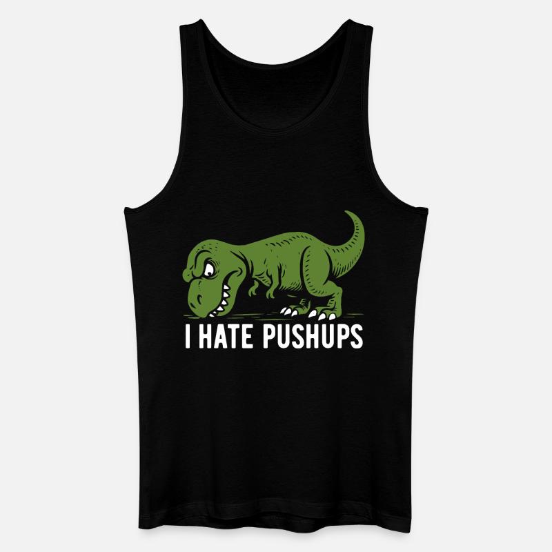 T-Rex - I hate pushups - gift - Men’s Organic Tank Top - black