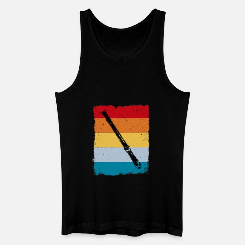 Retro Blockflöte - Männer Bio Tank Top - Schwarz