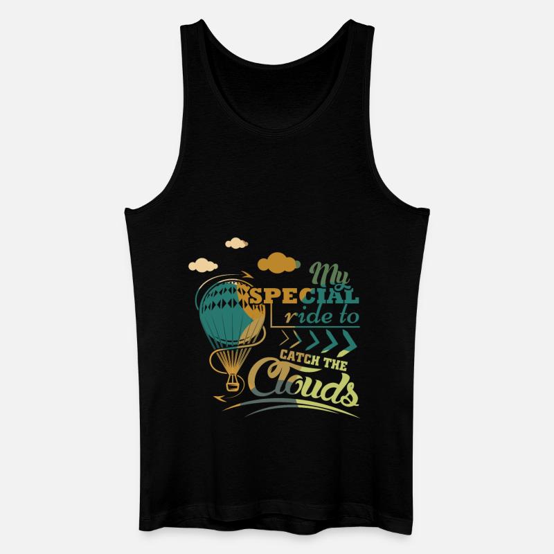 Heißluftballon Spruch - Männer Bio Tank Top - Schwarz