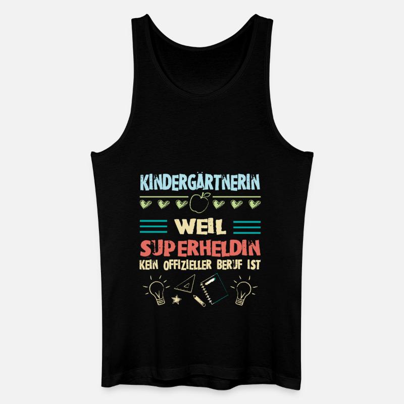 Kindergärtnerin superheldin - Männer Bio Tank Top - Schwarz