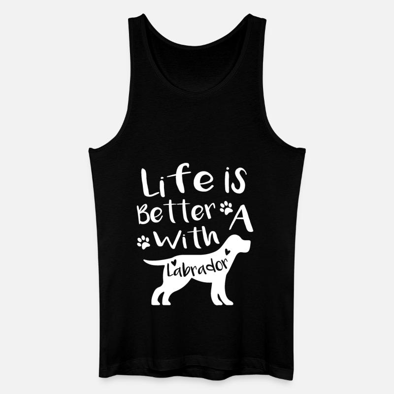 Life with labrador - Männer Bio Tank Top - Schwarz