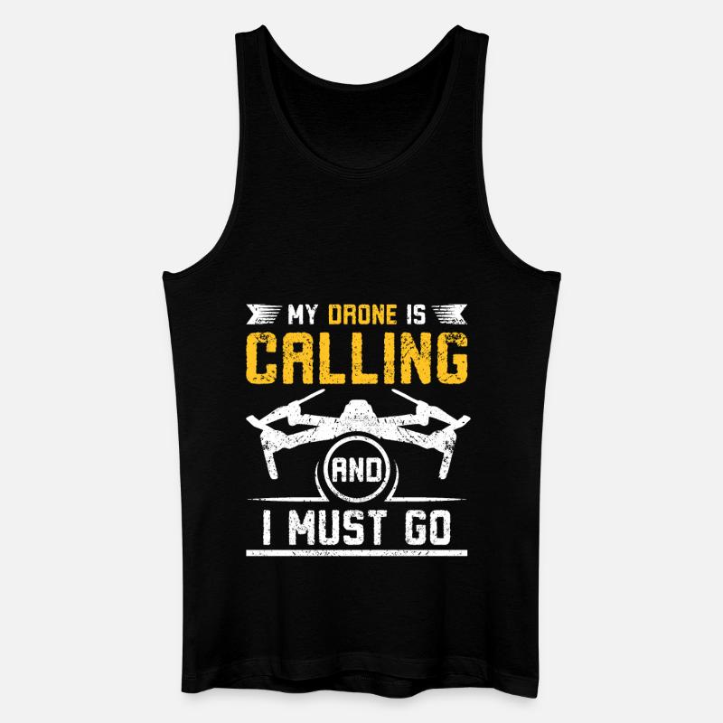 My Drone is calling - Männer Bio Tank Top - Schwarz