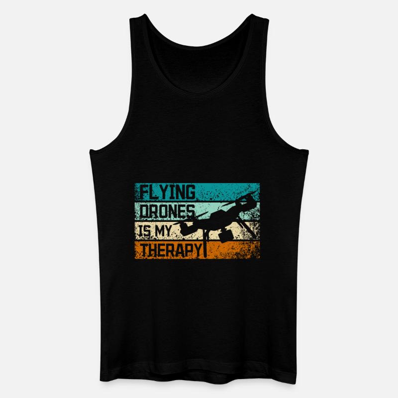 Flying drones is my therapy - Men’s Organic Tank Top - black