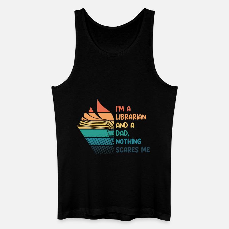 Librarian and dad - Männer Bio Tank Top - Schwarz