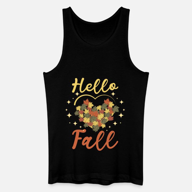 Love autumn hello fall - Männer Bio Tank Top - Schwarz