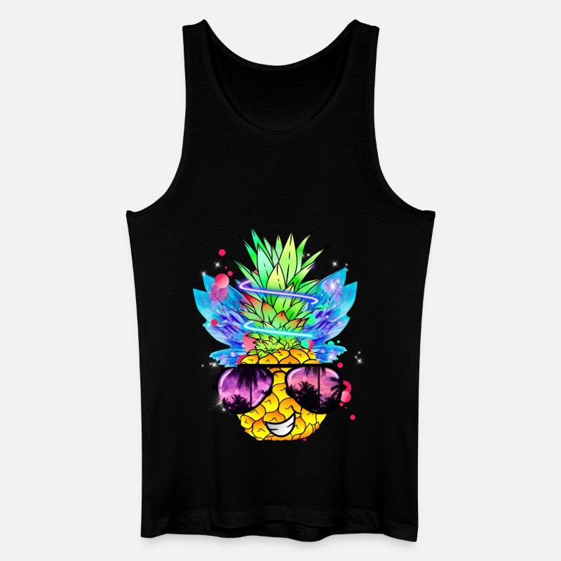 Ananas Kunst - Männer Bio Tank Top - Schwarz