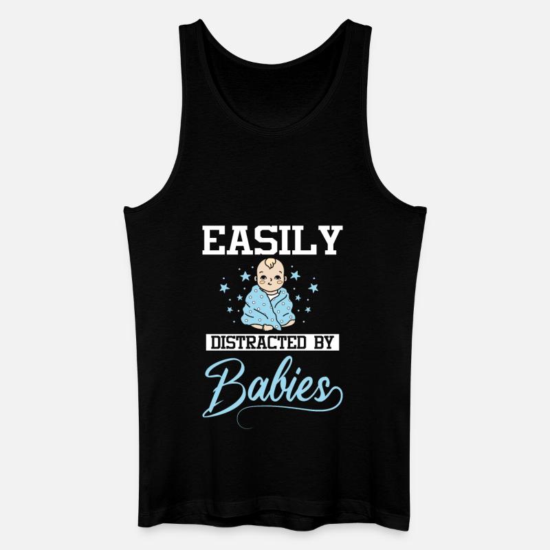 Easily distracted by babies - Männer Bio Tank Top - Schwarz