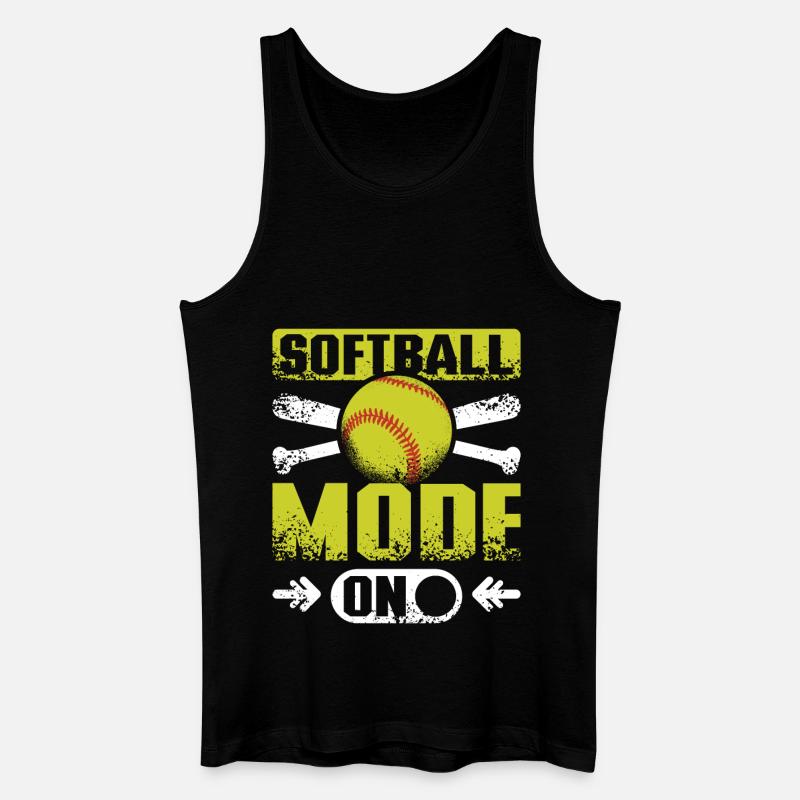 Softball mode on - Männer Bio Tank Top - Schwarz