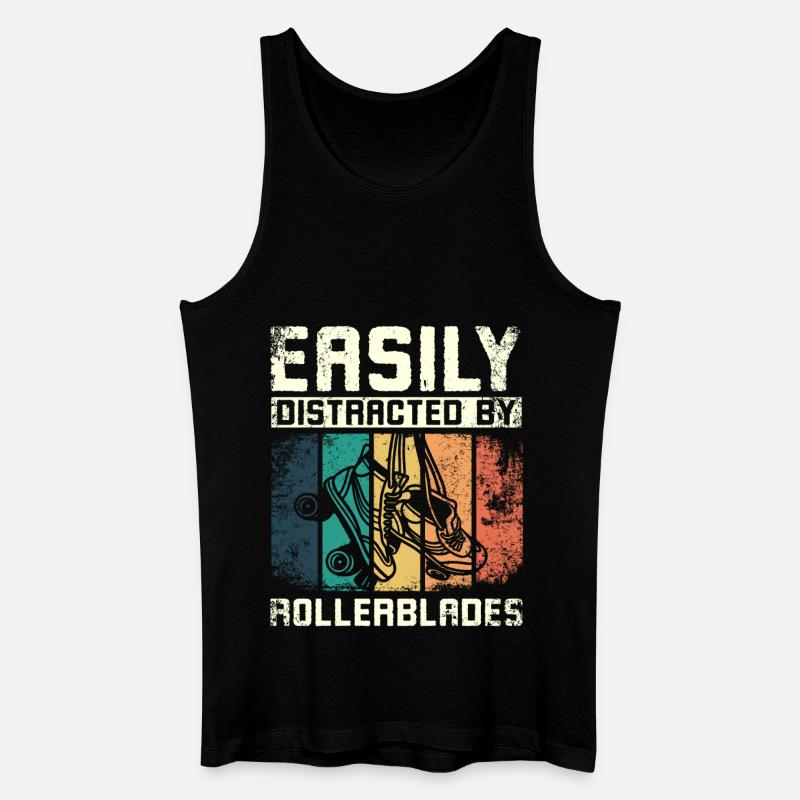 Easily distracted by rollerblades - Männer Bio Tank Top - Schwarz