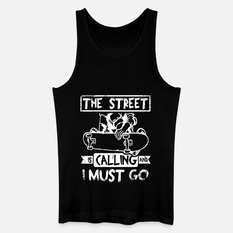 Die Straße ruft Skateboarding - Männer Bio Tank Top - Schwarz