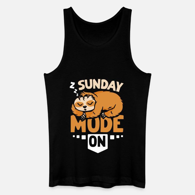 Sloth sunday mode on - Männer Bio Tank Top - Schwarz