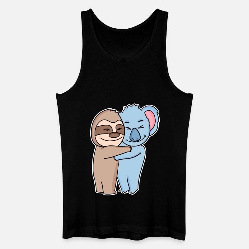 Dovendyr og koala krammer - kram - Økologisk tanktop til mænd - sort