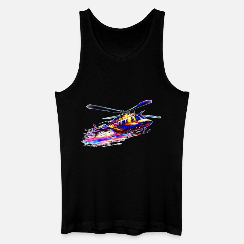 JetRanger Bell 206 - Farbsplash - Männer Bio Tank Top - Schwarz