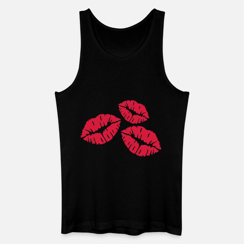 Kuss - Männer Bio Tank Top - Schwarz