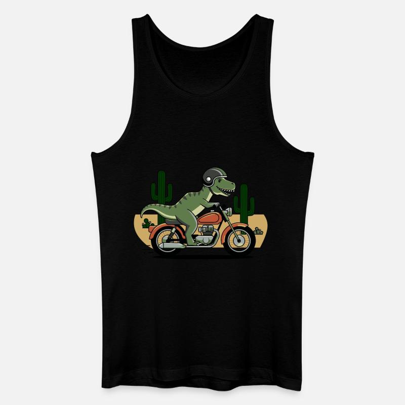 T-Rex auf einem Motorrad - Männer Bio Tank Top - Schwarz