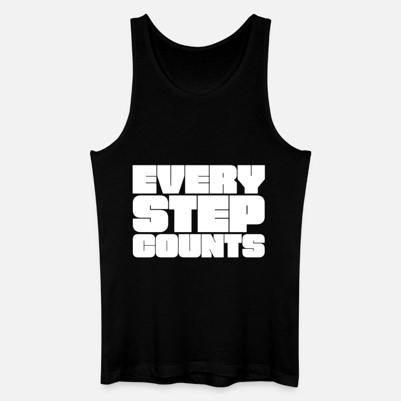 Jeder Schritt zählt - Männer Bio Tank Top - Schwarz